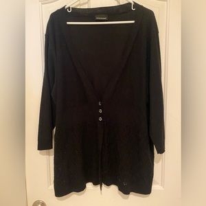 Lane Bryant women’s Black w/sparkle sweater. Approx. 2X.